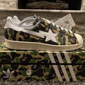 Adidas BAPE x Superstar 80s 'ABC Camo' GreenCamo/Cream Multi GZ8981  US Size 9